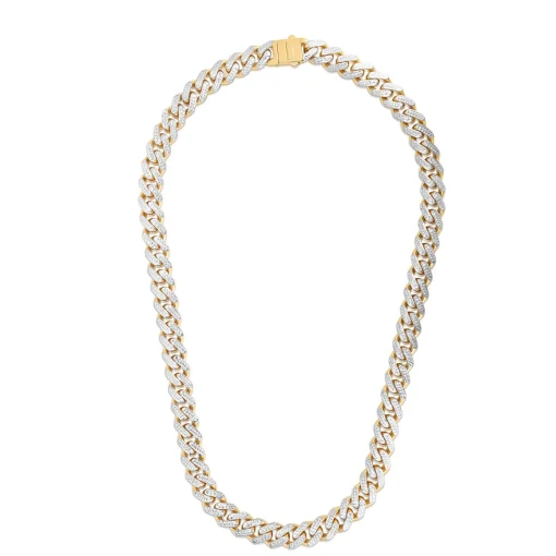 Diamond-Cut Cuban Link Chain In 14K Yellow & White Gold, 24"