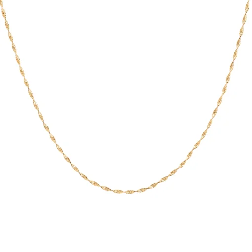 Diamond-Cut Twist Chain In 14K Yellow Gold, 1Mm, 18"