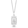 Disney 100Th Anniversary Diamond And White Quartz Castle Centennial Pendant In Sterling Silver (1/7 Ct. Tw.)