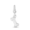 Dog Bone Charm In Sterling Silver