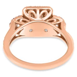 Double Halo Emerald-Cut Diamond Engagement Ring In 14K Rose Gold (1 Ct. Tw.)