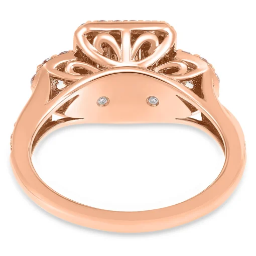 Double Halo Emerald-Cut Diamond Engagement Ring In 14K Rose Gold (1 Ct. Tw.)