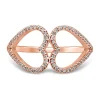 Double Heart Diamond Ring In 10K Rose Gold (1/5 Ct. Tw.)