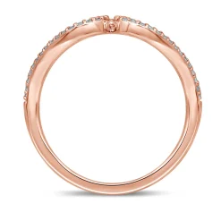 Double Heart Diamond Ring In 10K Rose Gold (1/5 Ct. Tw.)