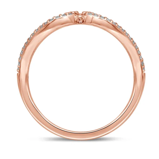 Double Heart Diamond Ring In 10K Rose Gold (1/5 Ct. Tw.)