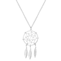 Dream Catcher Necklace In Sterling Silver