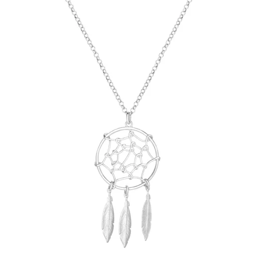 Dream Catcher Necklace In Sterling Silver