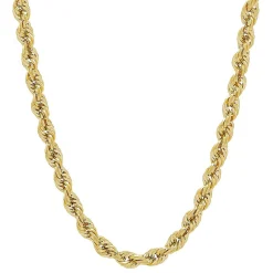 Dual Glitter Rope Chain In 14K Yellow Gold, 24"