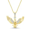 Eagle Pendant With Diamonds In 10K Yellow Gold (1/10 Ct. Tw.)