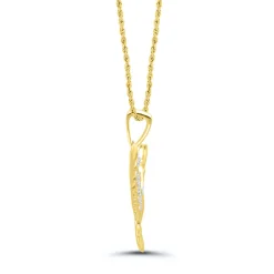 Eagle Pendant With Diamonds In 10K Yellow Gold (1/10 Ct. Tw.)