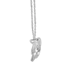 Elephant Pendant With Diamond Accent In Sterling Silver