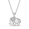 Elephant Pendant With Freshwater Pearl And Lab-Created White Sapphires In Sterling Silver