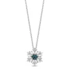 Elsa Blue And White Diamond Snowflake Pendant In Sterling Silver (1/5 Ct. Tw.)