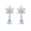 Elsa Earrings With Diamonds & Aquamarine In Sterling Silver (1/10 Ct. Tw.)