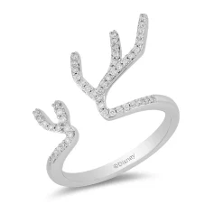 Elsa Ring With Diamond Antlers In Sterling Silver (1/5 Ct. Tw.)