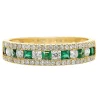 Emerald & 1/3 Ct. Tw. Diamond Ring In 10K Yellow Gold