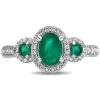 Emerald & 1/2 Ct. Tw. Diamond Ring In 14K White Gold
