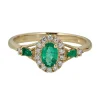 Emerald & 1/7 Ct. Tw. Diamond Ring In 10K Yellow Gold