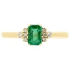Emerald & Diamond Ring In 10K Yellow Gold