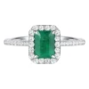 Emerald And Diamond Ring In 10K White Gold (1/3 Ct. Tw.)