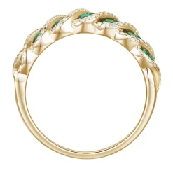 Emerald And Diamond Ring In 10K Yellow Gold (3/8 Ct. Tw.)