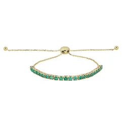 Emerald Bolo Bracelet In 10K Yellow Gold