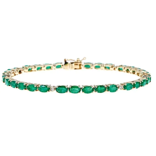 Emerald Bracelet In 10K Yellow Gold