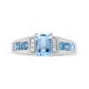 Emerald-Cut Aquamarine & Diamond Accent Ring In 10K White Gold