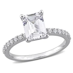 Emerald-Cut Lab Created White Sapphire Ring In 10K White Gold