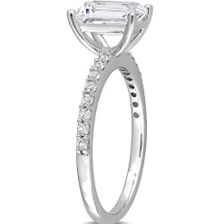 Emerald-Cut Lab Created White Sapphire Ring In 10K White Gold