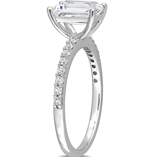 Emerald-Cut Lab Created White Sapphire Ring In 10K White Gold