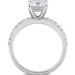 Emerald-Cut Lab Created White Sapphire Ring In 10K White Gold