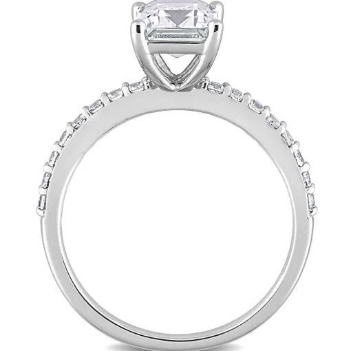 Emerald-Cut Lab Created White Sapphire Ring In 10K White Gold