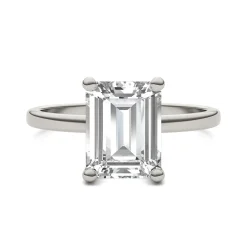 Emerald-Cut Moissanite Ring In 14K White Gold (2 1/2 Ct.)