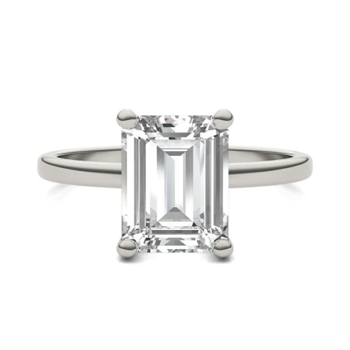 Emerald-Cut Moissanite Ring In 14K White Gold (2 1/2 Ct.)