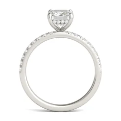 Emerald-Cut Moissanite Ring With Side-Stones In 14K White Gold (2 Ct. Tw.)