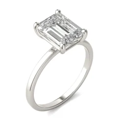 Emerald-Cut Moissanite Ring In 14K White Gold (2 1/2 Ct.)