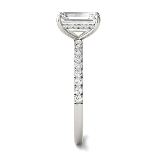 Emerald-Cut Moissanite Ring With Side-Stones In 14K White Gold (2 Ct. Tw.)