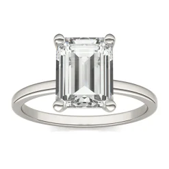 Emerald-Cut Moissanite Ring In 14K White Gold (2 1/2 Ct.)