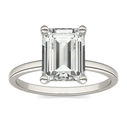 Emerald-Cut Moissanite Ring In 14K White Gold (2 1/2 Ct.)