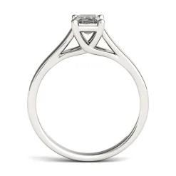 Emerald-Cut Moissanite Solitaire Ring In 14K White Gold (1 Ct.)