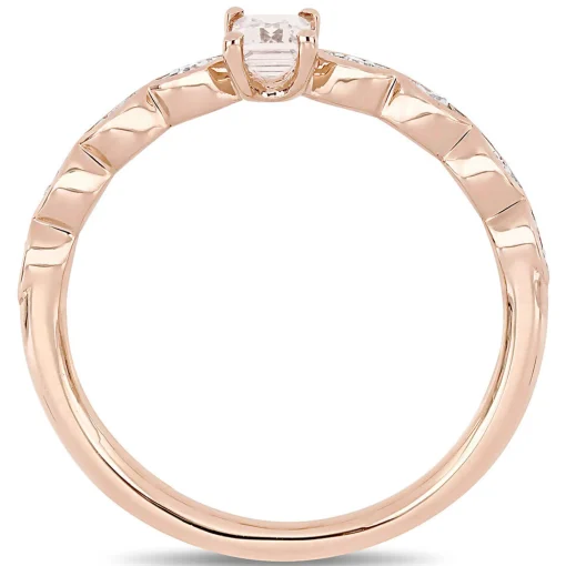 Emerald-Cut Morganite Ring In 10K Rose Gold