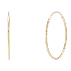 Endless Hoop Earrings In 14K Yellow Gold, 16Mm