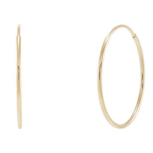 Endless Hoop Earrings In 14K Yellow Gold, 16Mm