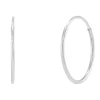 Endless Hoop Earrings In 14K White Gold, 12Mm
