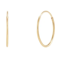 Endless Hoop Earrings In 14K Yellow Gold, 12Mm