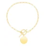 Engravable Circle Disc Pendant In 14K Yellow Gold