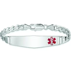 Engravable Medical Alert Bracelet In Sterling Silver