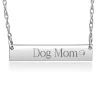 Engraved Bar Necklace With Diamond Accent In Sterling Silver