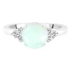 Ethiopian Opal & Diamond Ring In 10K White Gold (1/5 Ct. Tw.)